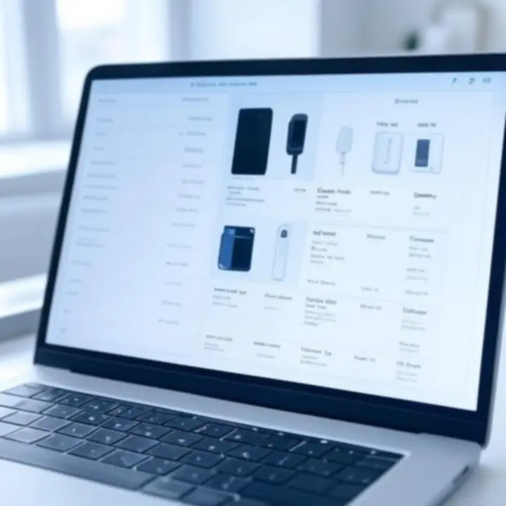 Widok produktów w koszyku na ekranie urządzenia mobilnego