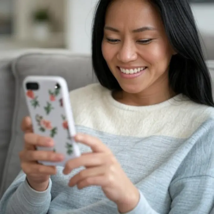 Klient trzymający smartfon z dopasowanym etui Phone Device PL