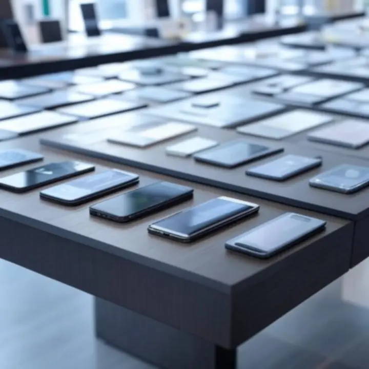 Zestaw bestsellerowych akcesoriów do smartfonów na ciemnym tle