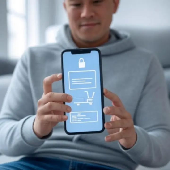 Ilustracja bezpiecznego procesu płatności online